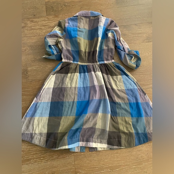 Anthropologie Vintage Retro Moulinette Soeurs Reed Blue Plaid Shirt Dress Pinup - Picture 6 of 8